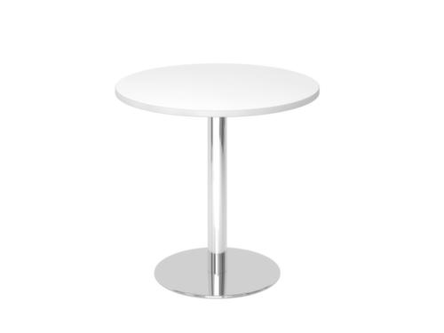 Table de conférence, Ø 800 mm, panneau blanc