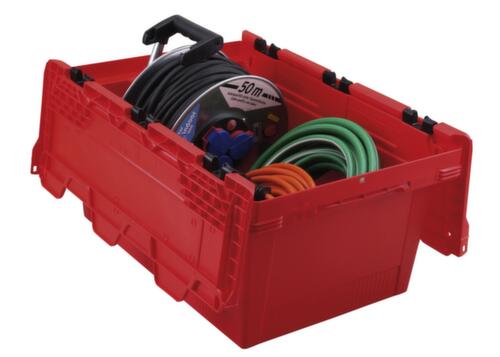 Allit Conteneurs consignés Euronorm ProfiPlus CrocoLid 40/27, rouge, longueur x largeur 600 x 400 mm, couvercle crocodile