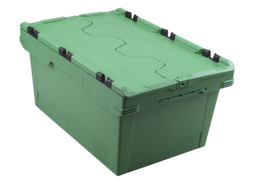 Allit Conteneurs consignés Euronorm ProfiPlus CrocoLid 40/27, vert, longueur x largeur 600 x 400 mm, couvercle crocodile