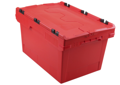 Allit Conteneurs consignés Euronorm ProfiPlus CrocoLid 40/32, rouge, longueur x largeur 600 x 400 mm, couvercle crocodile