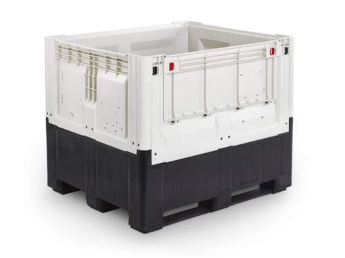 Caisse-palette à charnière High Cube avec rabat, 3 patins, longueur x largeur 1200 x 1000 mm