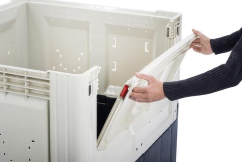 Caisse-palette à charnière High Cube avec rabat, 4 pieds, longueur x largeur 1200 x 800 mm