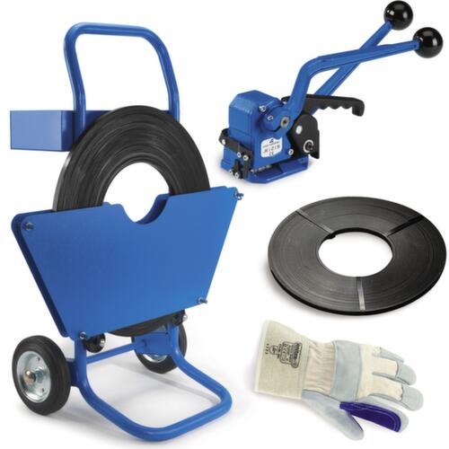 Ensemble de cerclage mobile avec feuillard en acier, largeur de feuillard 13 mm