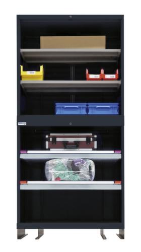 Thurmetall Etagère système Modul 4 avec 2 étagères coulissantes, 4 tablettes, anthracite/gris pigeon