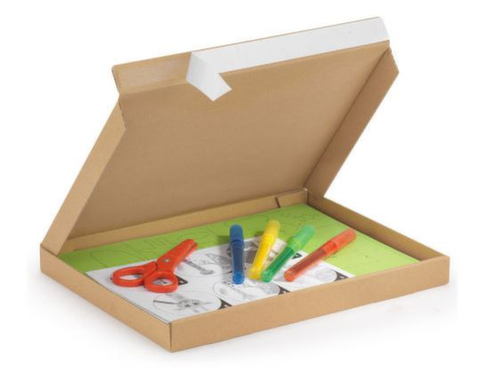 Carton d'expédition plat avec fermeture auto-adhésive, 1 onde, 225 x 150 x 25 mm