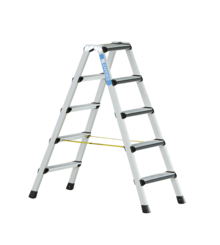 ZARGES Escabeau Comfortstep B accessible des deux côtés, 2 x 5 marches en tôle striée avec rembourrage