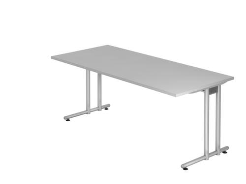 Bureau Terra Nova avec piètement en C, largeur x profondeur 1800 x 800 mm, plaque gris clair