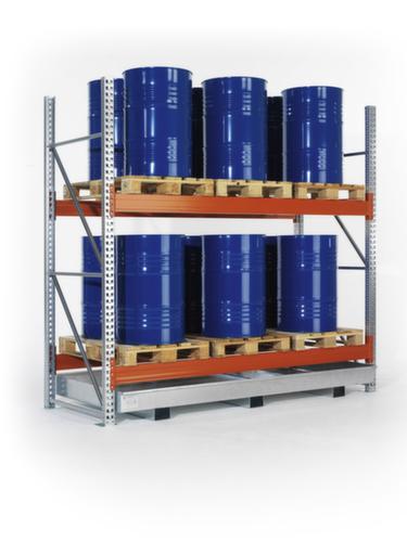 META Rayonnage à palettes MULTIPAL pour fûts et GRV/IBC pour 9 palettes, largeur 2870 mm, 2 niveaux de stockage