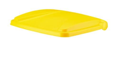 Poubelle à pédale selon HACCP, 90 l, blanc, couvercle jaune