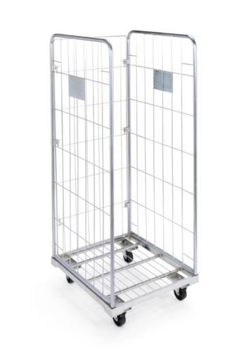 Conteneur roulant galvanisé avec parois en treillis, force 500 kg, longueur x largeur 720 x 805 mm