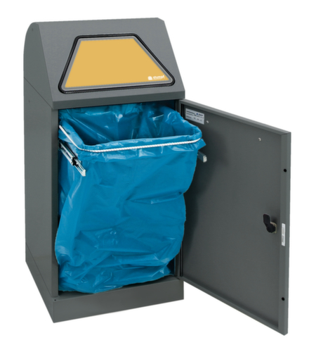 stumpf Conteneur pour matières recyclables Modul-Vario 60 anthracite + volet d'accès à fermeture automatique, 60 l, aluminium gris, couvercle aluminium gris