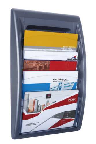 Paperflow Présentoir mural Quick Fit, 4 tablettes, structure anthracite