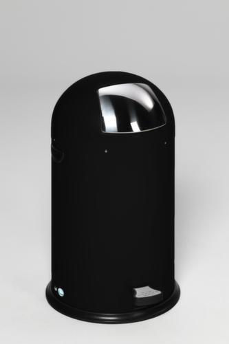 Poubelle à pédale avec couvercle à charnière en acier inoxydable, 22 l, noir