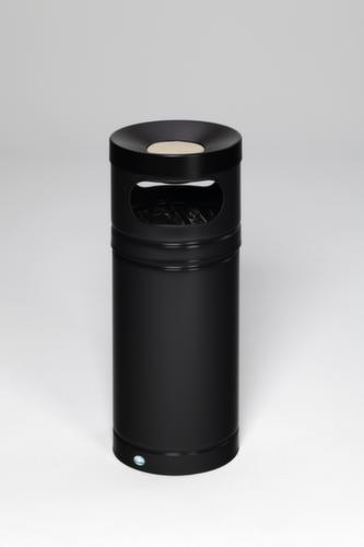 VAR Cendrier poubelle H90 avec 2 ouvertures d'introduction, RAL7021 gris noir