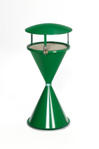 Cendrier sur pied avec toit, RAL6001 vert émeraude