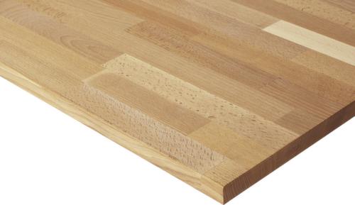 RAU Établi à hauteur réglable Serie 8000 avec plateau en hêtre, 3 tiroirs, RAL7035 gris clair/RAL5010 bleu gentiane