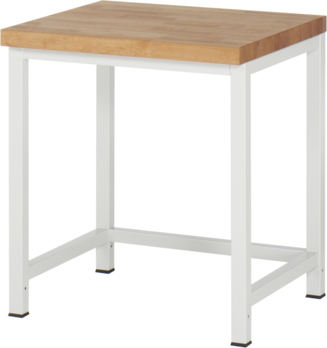RAU Établi à hauteur réglable Serie 8000 avec plateau en hêtre, RAL7035 gris clair