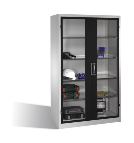 C+P Armoire à outils ERGO gris clair avec portes à charnières, largeur 1200 mm