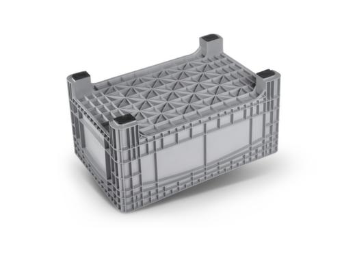 Grand conteneur à fond renforcé, capacité 354 l, gris, 4 pieds