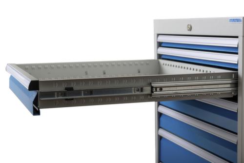 Bedrunka + Hirth Etabli avec plateau en hêtre massif Piétement en plusieurs couleurs, 2 tiroirs, 1/2 tablette