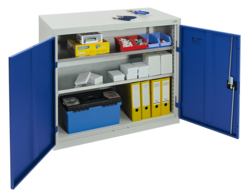 stumpf Armoire à portes battantes avec tablettes galvanisées, largeur 1000 mm