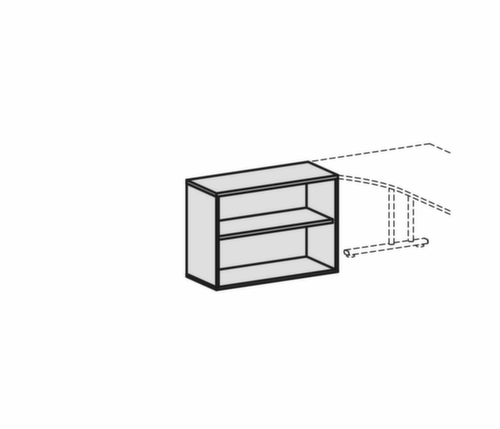 Gera Rayonnage de bureau Pro avec paroi arrière, largeur 1000 mm, 2 HC