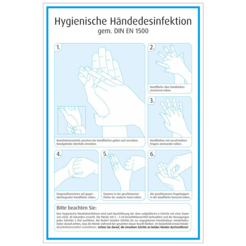 Hygiène et désinfection des mains, « instructions pour la désinfection hygiénique des mains »