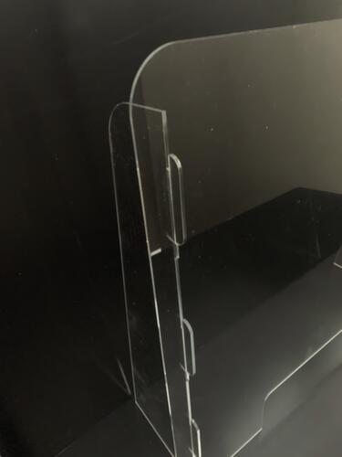 Paroi de protection hygiénique avec ouverture de passage, hauteur x largeur 700 x 800 mm