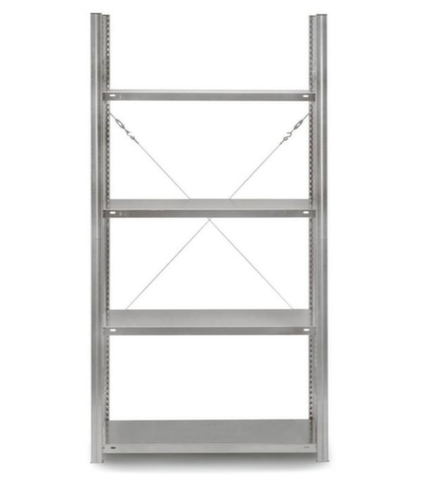 Rack de stockage sans vis ISIPACK©, hauteur x largeur x profondeur 2000 x 1060 x 435 mm, 4 tablettes