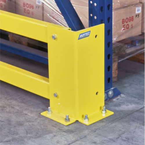 Butée de protection en jaune pour angles et montants, hauteur 350 mm