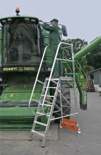 Krause Escabeau grande hauteur roulant STABILO® Professional Vario kompakt, 7 marche(s) en tôle striée