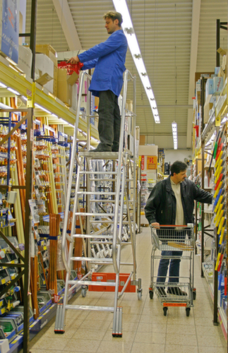 Krause Escabeau grande hauteur roulant STABILO® Professional Vario kompakt, 8 marche(s) en tôle striée