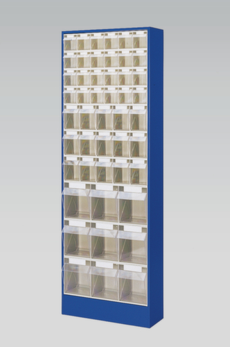 Armoire à tiroirs avec bacs repliables, 48 bacs, transparent