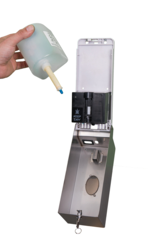 Distributeur de désinfectant, avec capteur