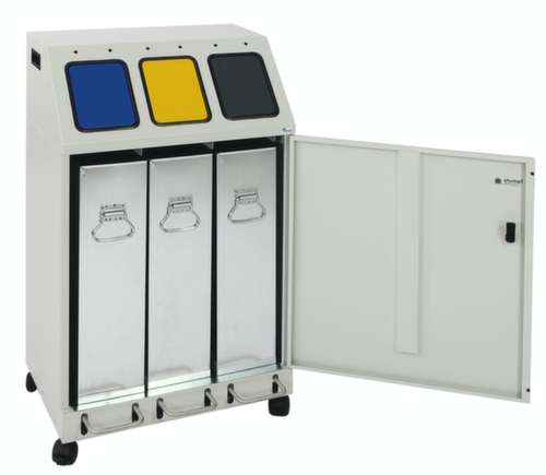 stumpf Station de collecte de matières recyclables compacte Triplex, 3 x 30 l