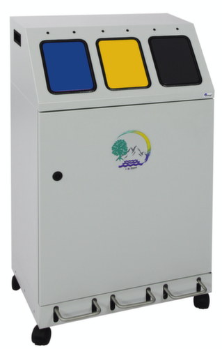 stumpf Station de collecte de matières recyclables compacte Triplex, 3 x 30 l