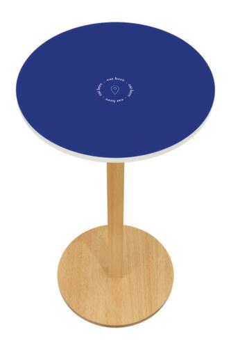 Paperflow Table haute ronde Woody, Ø 600 mm, panneau bleu