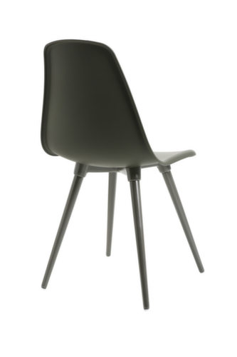 Topstar Siège visiteur T2020 avec coque d'assise en plastique, assise gris, piètement 4 pieds