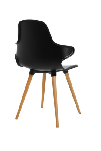 Topstar Siège visiteur T2020 avec accoudoirs, assise noir, piètement 4 pieds