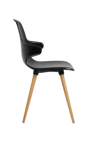 Topstar Siège visiteur T2020 avec accoudoirs, assise noir, piètement 4 pieds