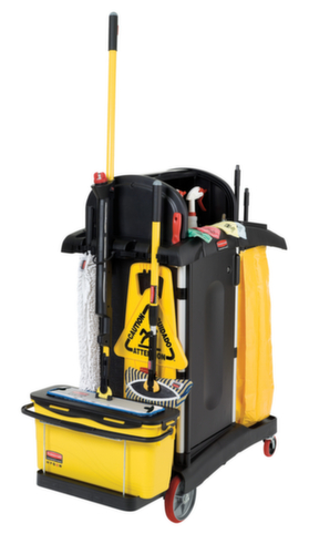 Rubbermaid Camion de nettoyage verrouillable Hygen avec sac poubelle