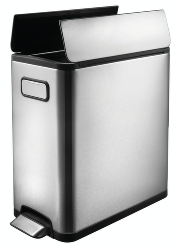 Poubelle à pédale acier inoxydable mobile EKO Ecofly