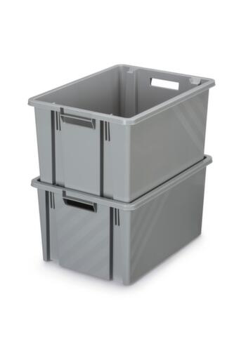 Bac gerbable emboîtable, gris, capacité 54 l