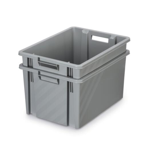 Bac gerbable emboîtable, gris, capacité 54 l