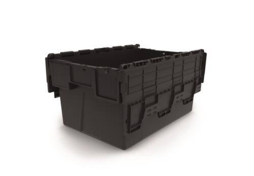 Conteneurs consignés Euronorm recyclés + scellables, capacité 52 l, Couvercle à charnière en 2 parties