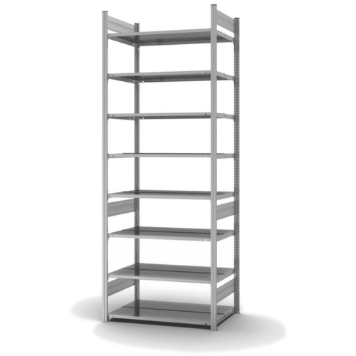 hofe Etagère à dossiers sans vis pour une utilisation des deux côtés, 8 tablettes, avec revêtement en zinc anti-corrosion