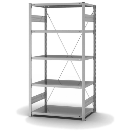 hofe système de rayonnages sans vis de conception standard, hauteur x largeur x profondeur 2000 x 1060 x 635 mm, 5 tablettes