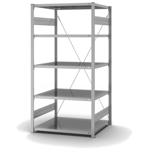 hofe système de rayonnages sans vis de conception standard, hauteur x largeur x profondeur 2000 x 1060 x 835 mm, 5 tablettes