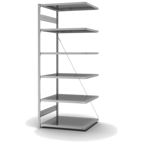 hofe système de rayonnages sans vis de conception standard, hauteur x largeur x profondeur 2500 x 1010 x 835 mm, 6 tablettes