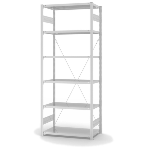 hofe système de rayonnages sans vis de conception standard, hauteur x largeur x profondeur 2500 x 1060 x 535 mm, 6 tablettes